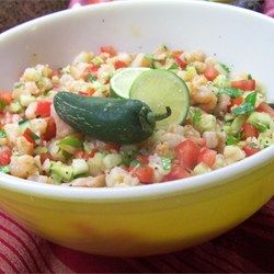 Ceviche de camarón con aguacate