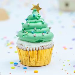 Cupcakes de árbol de Navidad