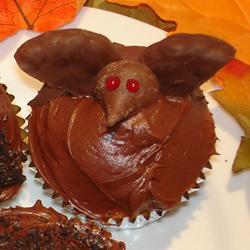 Cupcakes de chocolate murciélagos