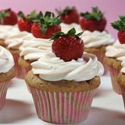 Cupcakes de fresas frescas