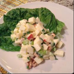 Ensalada de manzana sobre lechuga