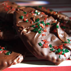 Galletas saladas con chocolate y menta