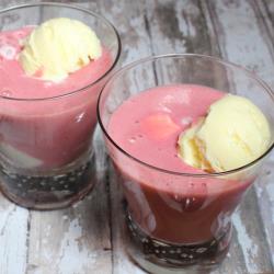 Licuado de fresa con helado