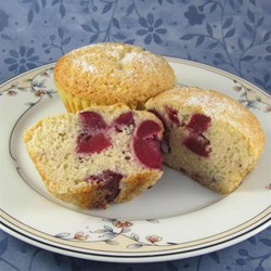 Muffins de cerezas frescas