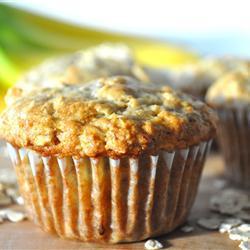 Muffins de plátano y avena