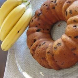 Pastel de plátano con pasas