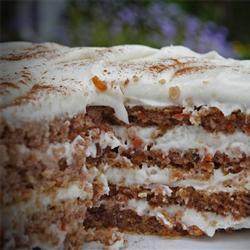 Pastel de zanahoria con betún de queso y crema