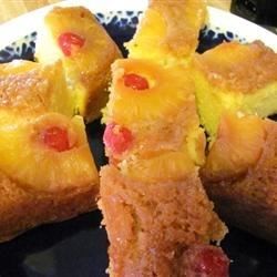 Pastel volteado de piña delicioso