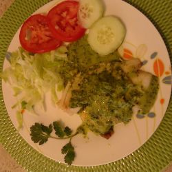 Pollo light con salsa de cilantro