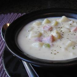 Sopa de jamón y papa